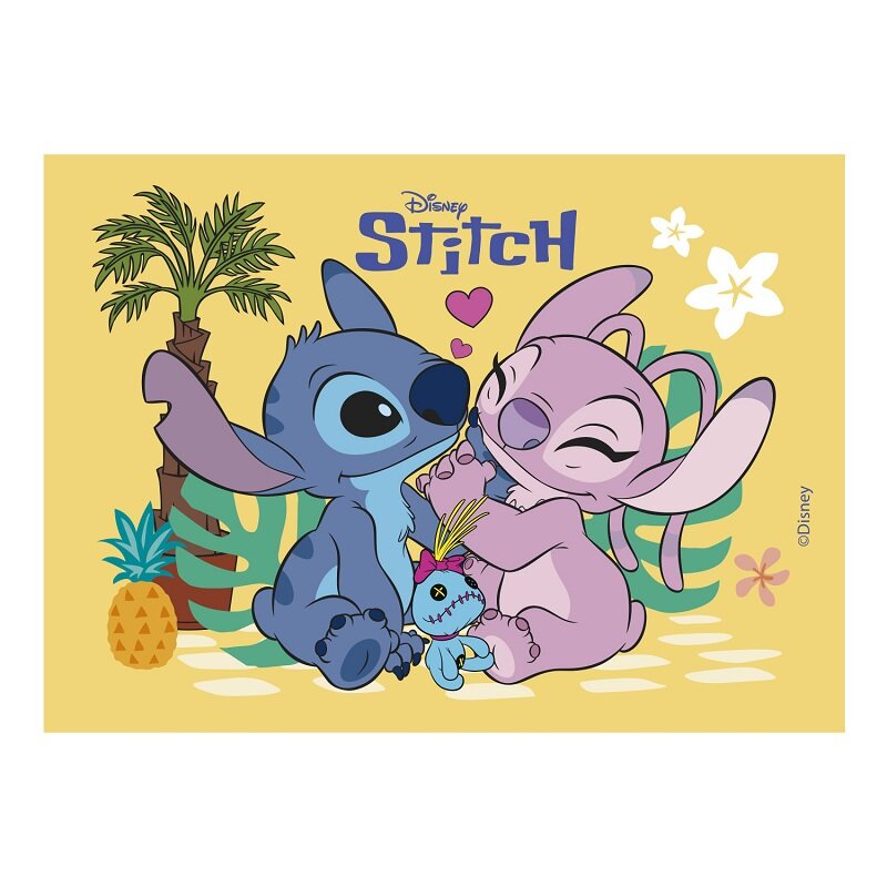 Tårtbild Lilo & Stitch - Sockerpasta 15 x 21 cm