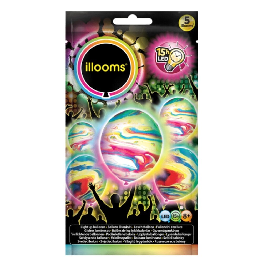 LED-ballonger Disco Marble 5-pack