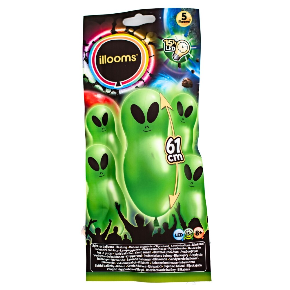 LED-ballonger till Halloween Alien 5-pack