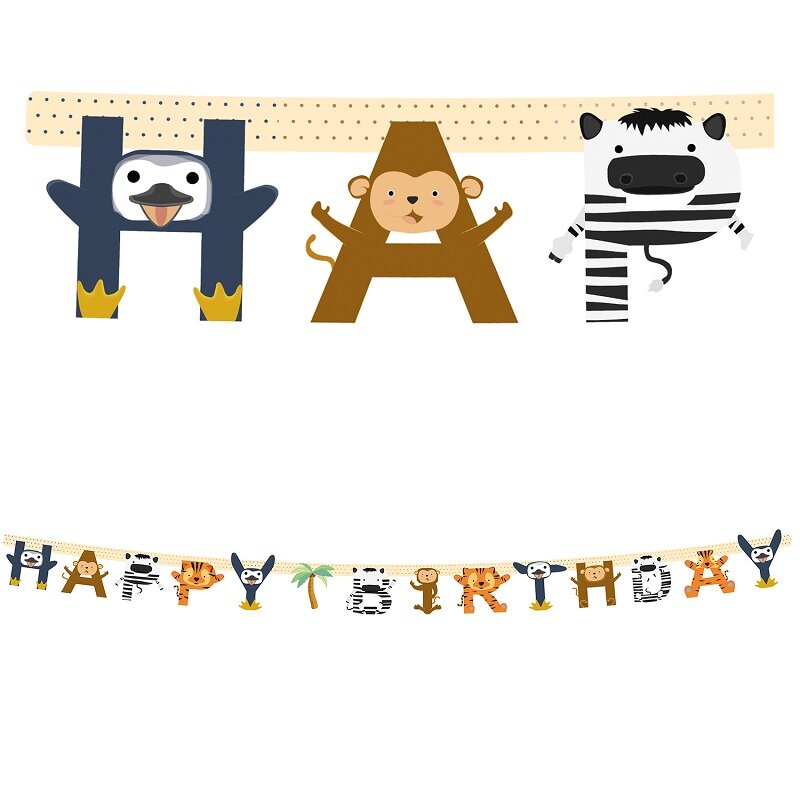 Zoo Animals - Girlang Happy Birthday