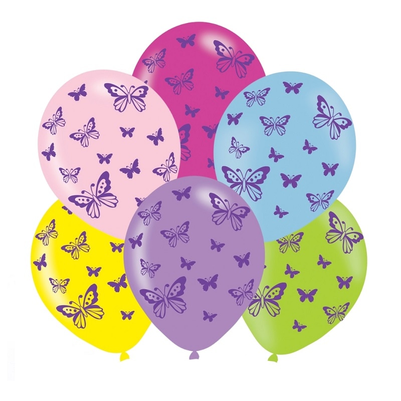 Ballonger med fjärilar 6-pack