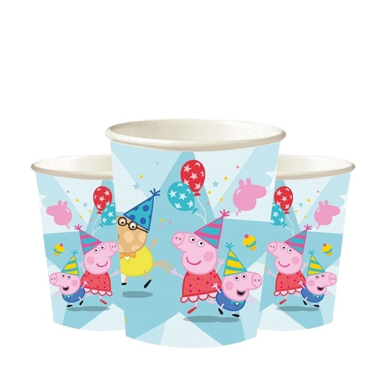 Peppa Pig Birthday - Pappmuggar 8-pack