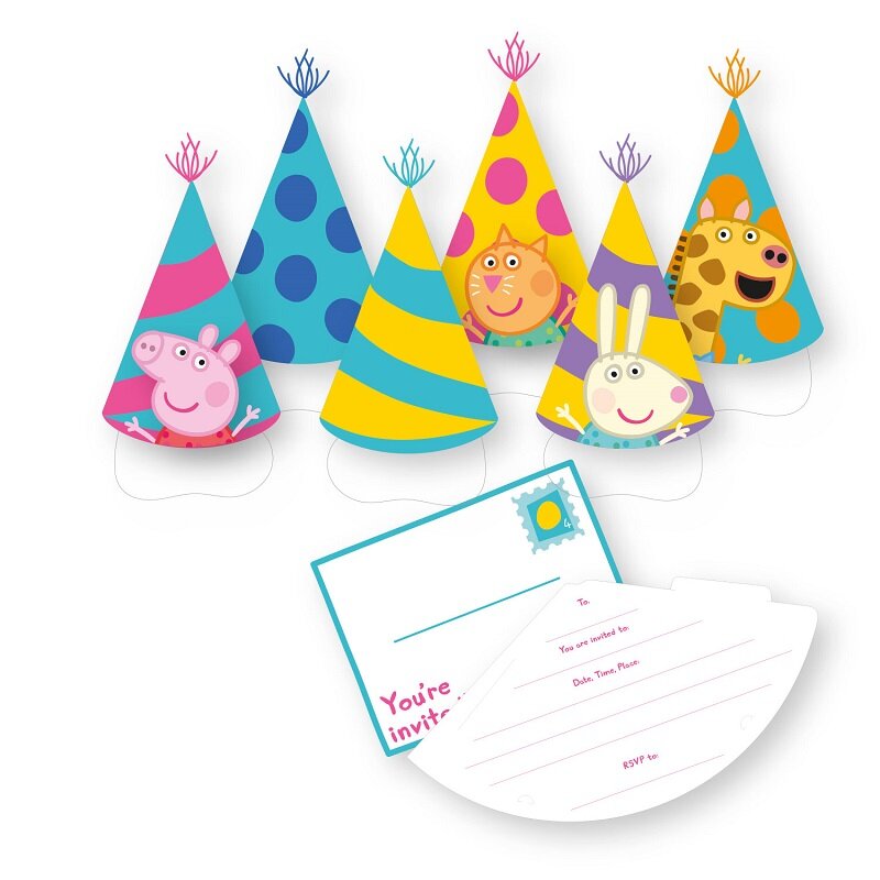 Peppa Pig Birthday - Inbjudningskort med kuvert 6-pack