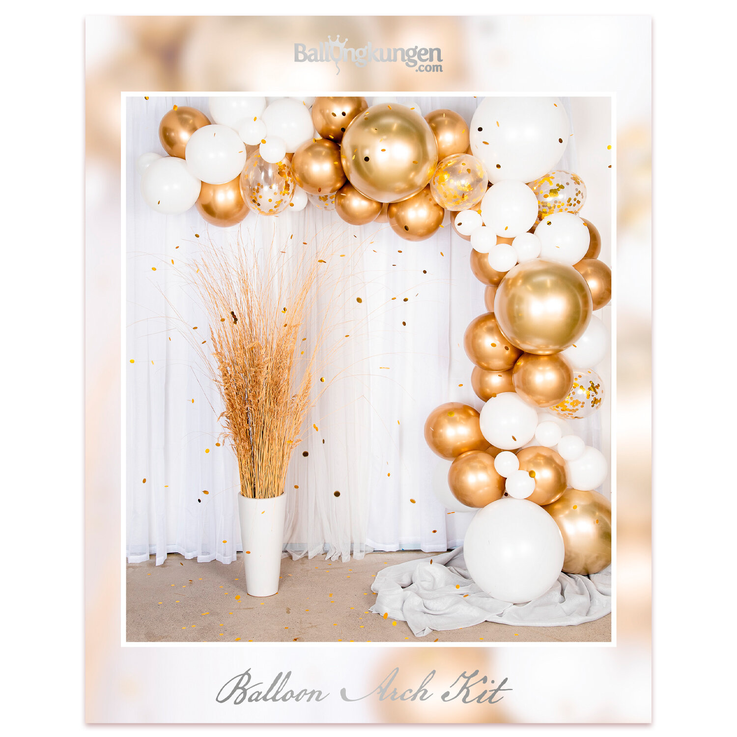 DIY Ballongbåge Guld Chrome