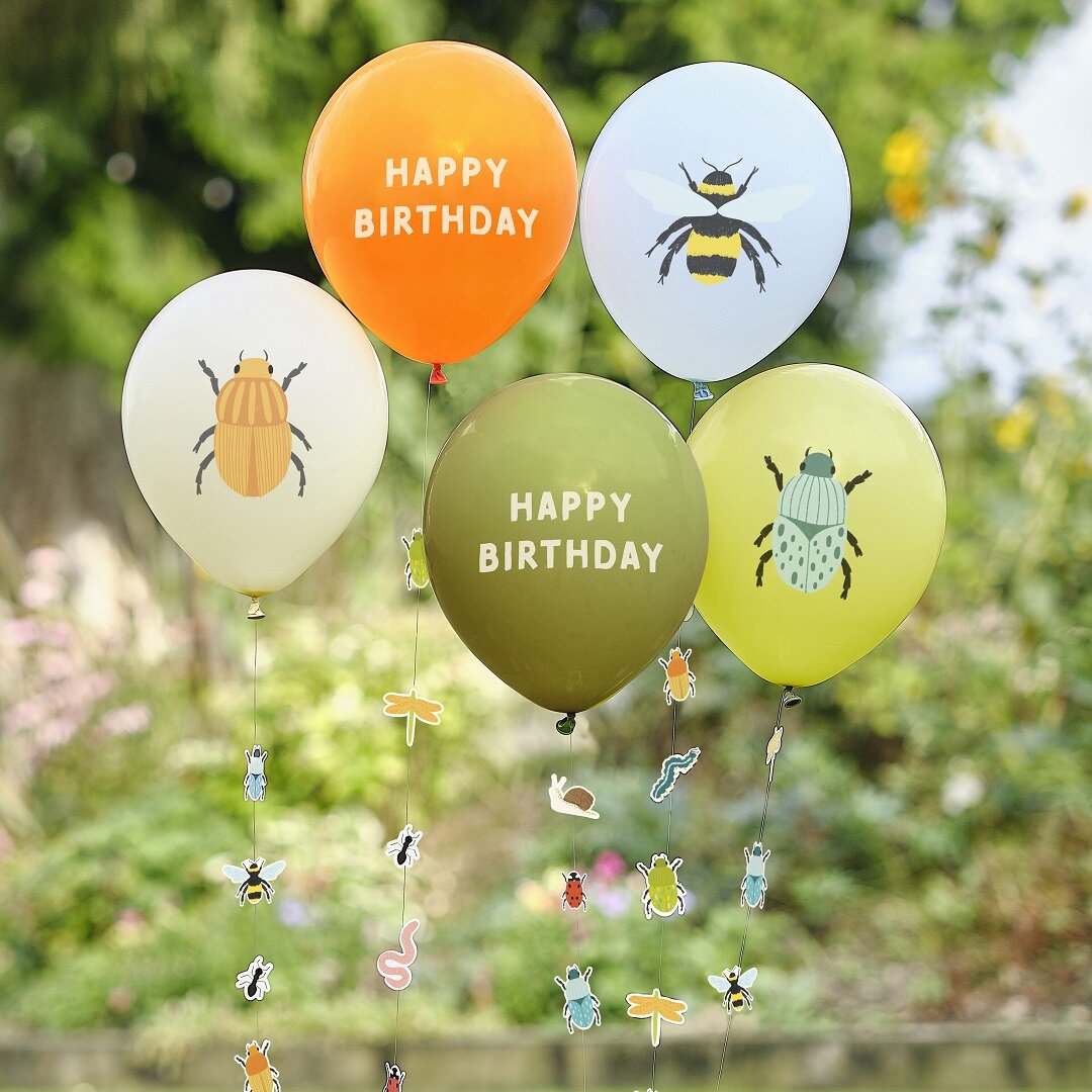Bug Party - Ballonger med ballongsvans 5-pack