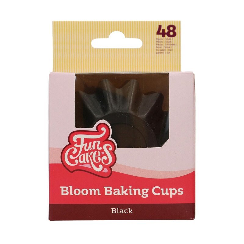 FunCakes - Muffinsformar Blomma Svarta 48-pack