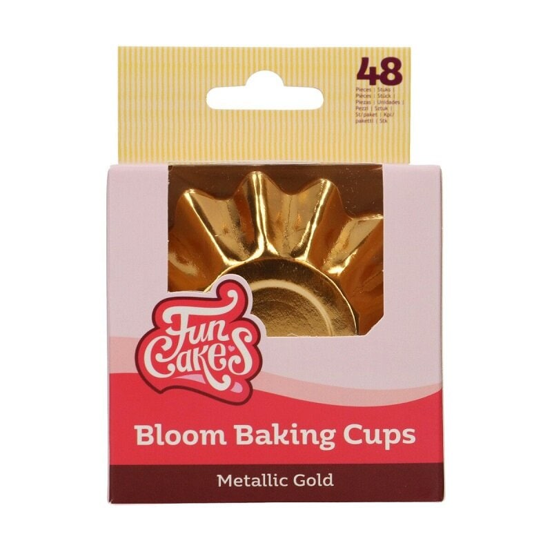 FunCakes - Muffinsformar Blomma Guldmetallic 48-pack