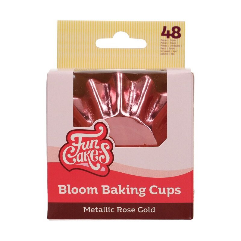 FunCakes - Muffinsformar Blomformade Roséguld 48-pack