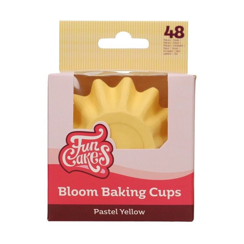 FunCakes - Muffinsformar Blomformade Pastellgula 48-pack