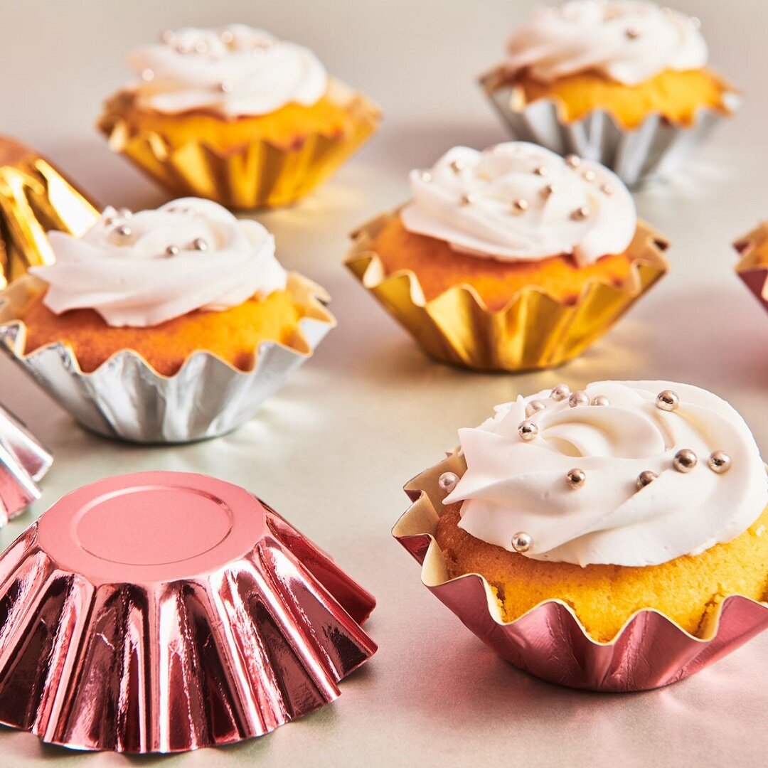 FunCakes - Muffinsformar Blomformade Roséguld 48-pack