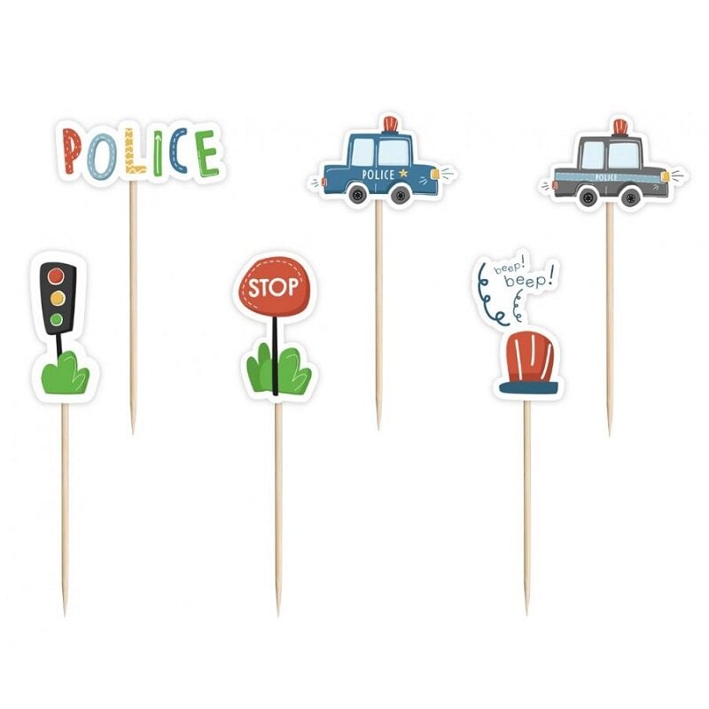 Police - Cake Toppers 6-pack