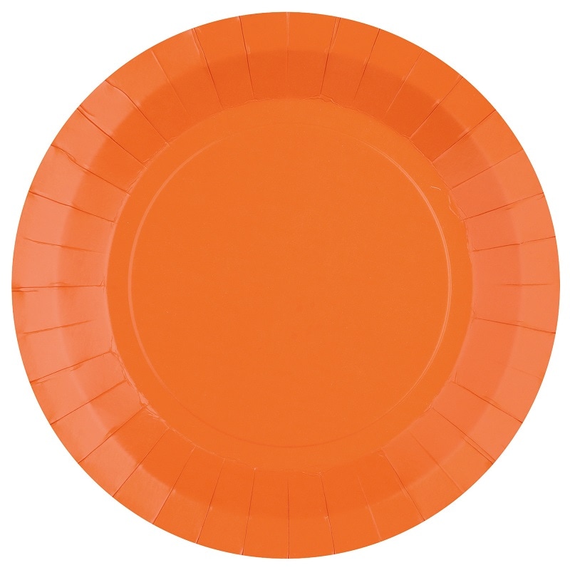 Papptallrikar 22,5 cm - Orange 10-pack