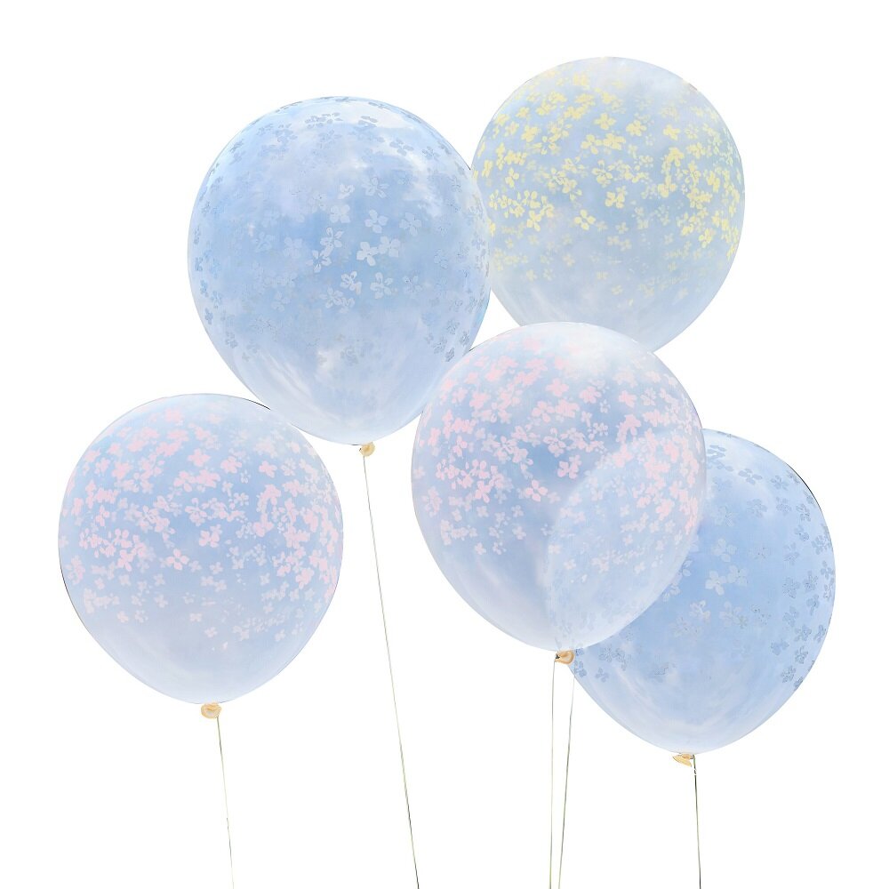 Ballonger med små blommor 5-pack