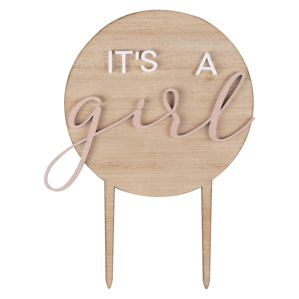 Cake Topper i Trä - It's a Girl